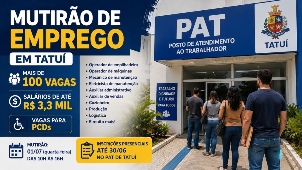 mutirão de emprego tatui vagas.