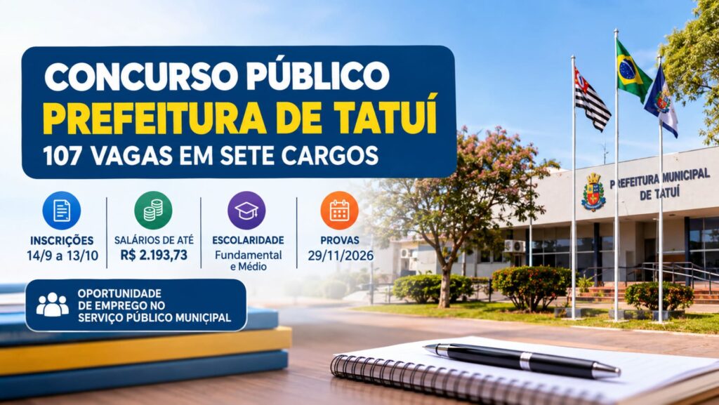 Concurso Prefeitura de Tatuí 2026.
